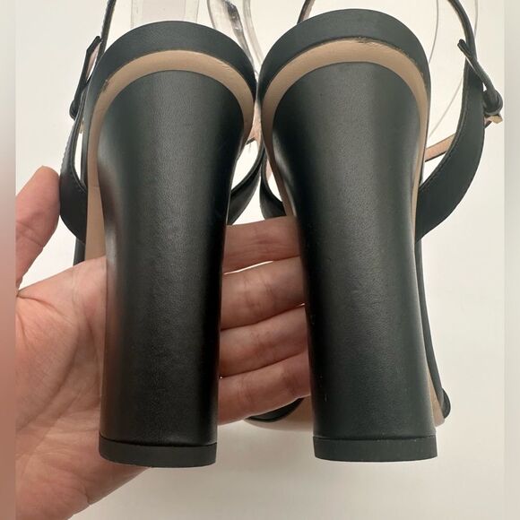 Gucci GG Marmont Ankle Wrap Sandals Black Leather High Heel EU 40.5 US 10.5 - Picture 12 of 13